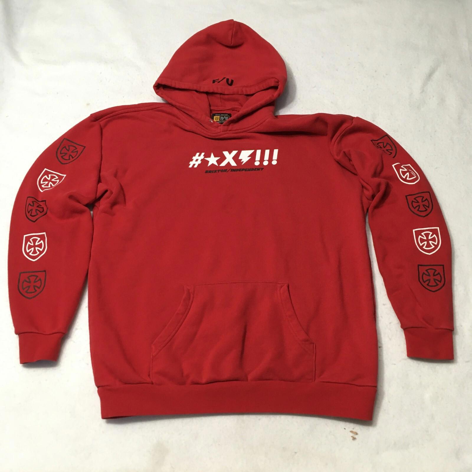 Brixton X Independent Shine Hooded Sweatshirt Red F/U Medium